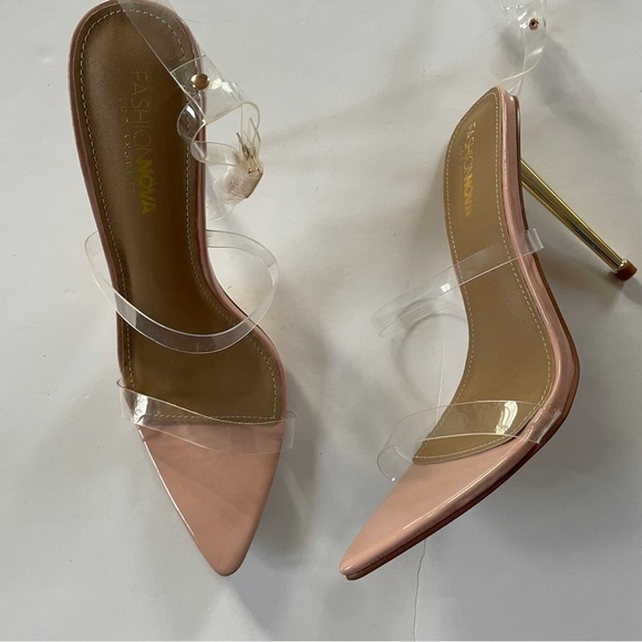 Clear Strap Pointed Open Toe High Heels - Picture 4 of 11